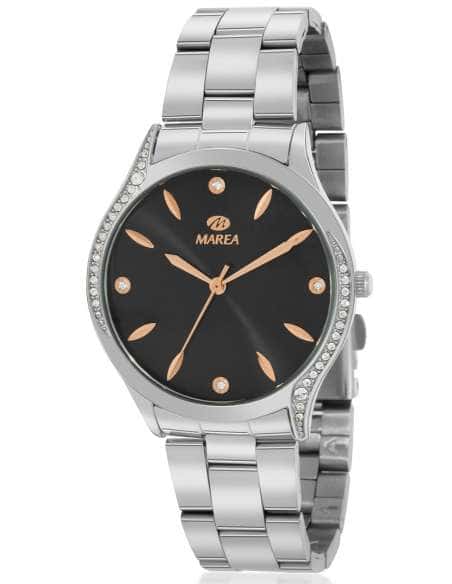 Reloj para Mujer con Esfera negra con detalles oro rosé y circonitas - Marea B41343/2