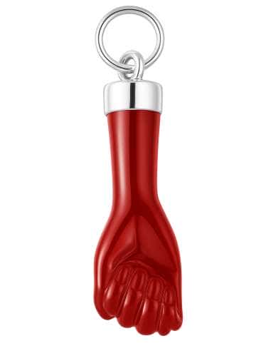 Colgante Puño rojo de plata de Ley – Plata 925