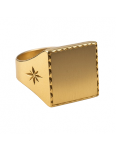 Sello Cuadrado para caballero Macizo - Oro Amarillo 18K