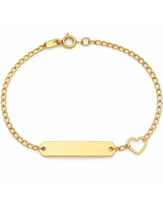 Pulsera Esclava infantil en oro corazón calado - Oro Amarillo 18K