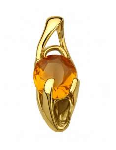 Colgante para Mujer de oro de 18k con Topacio de color naranja - Oro Amarillo 18K