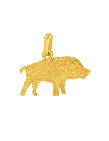 Colgante de oro con forma de jabalí - Oro Amarillo 18K