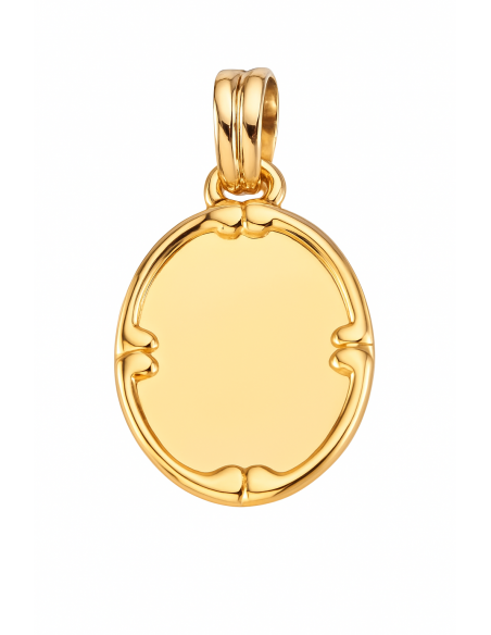 Colgante Chapa Oval con Marco - Oro Amarillo 18k
