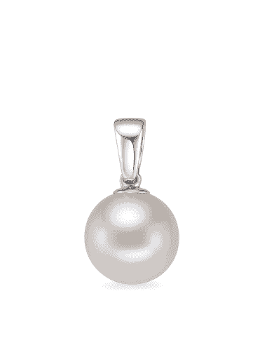 Colgante en oro Blanco Perla cultivada 8mm - Oro blanco 18K