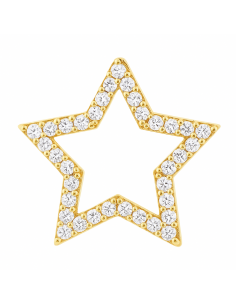 Colgante en oro Silueta calada Estrella con circonitas  - Oro Amarillo 18k