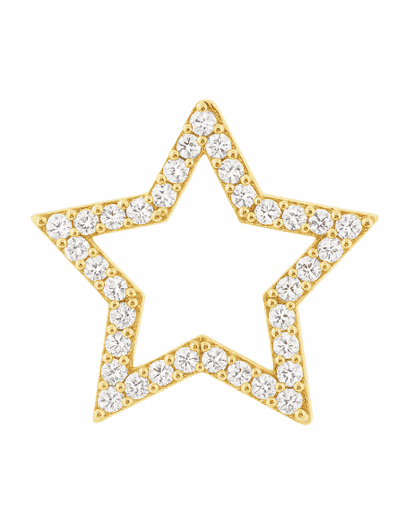Colgante en oro Silueta calada Estrella con circonitas  - Oro Amarillo 18k