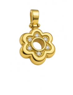 Colgante en oro Forma de Flor con Circonitas - Oro amarillo 18K
