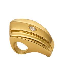 Colgantes en Oro Diseño Geométrico y Circonita Central - Oro Amarillo 18K