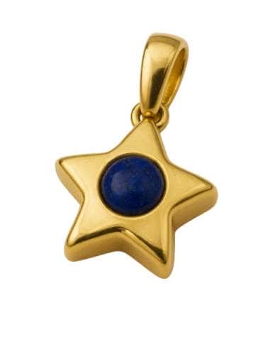 Colgante en oro con Forma de Estrella y  Piedra Lapislázuli - Oro Amarillo 18K