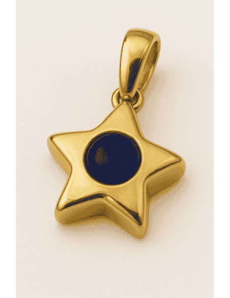 colgante estrella oro 18k, colgante con lapislázuli, joya oro piedra natural, colgante azul intenso, colgante simbólico oro, reg