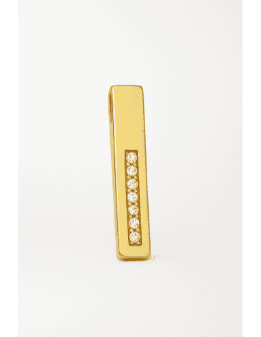colgante barra oro 18k, colgante vertical con circonitas, joya minimalista oro, colgante moderno mujer, colgante oro elegante, r