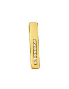 Colgante en oro Forma de Barra Vertical con Circonitas - Oro Amarillo 18K