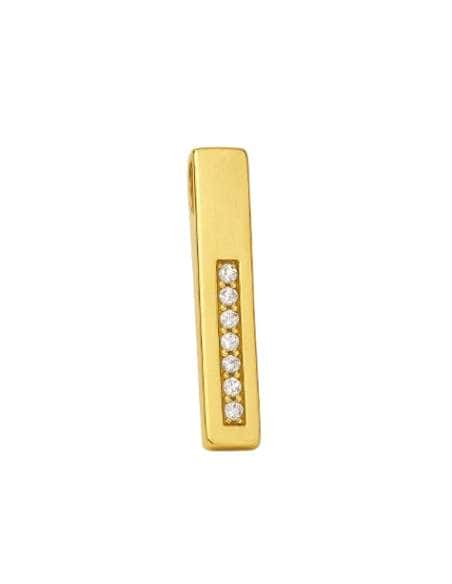 Colgante en oro Forma de Barra Vertical con Circonitas - Oro Amarillo 18K