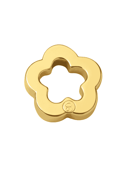 Colgante en Oro con Forma de Flor Calada y Grabado Decorativo - Oro Amarillo 18K