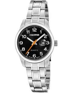 Reloj para Mujer Esfera Negra y Detalles en Naranja - Calypso K5873/6