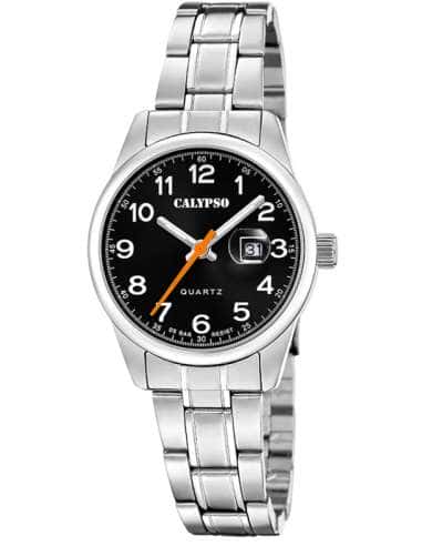 Reloj para Mujer Esfera Negra y Detalles en Naranja - Calypso K5873/6