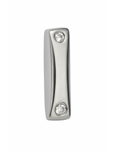 Colgante en oro blanco con forma Rectangular y Circonitas - Oro Blanco 18K