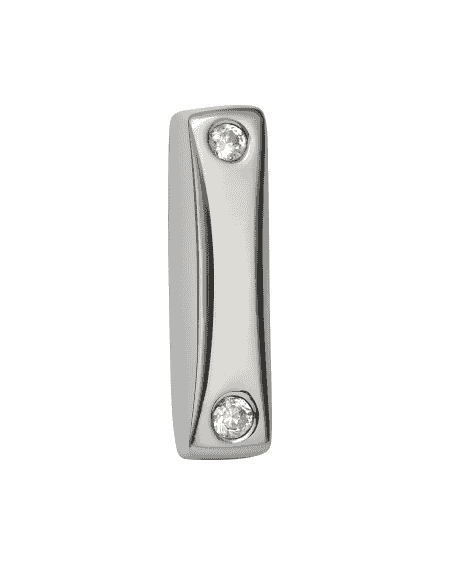 Colgante en oro blanco con forma Rectangular y Circonitas - Oro Blanco 18K