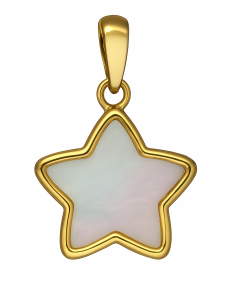 Colgante en oro 18k en forma de estrella con nácar - Oro Amarillo 18K