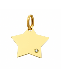 Colgante en oro Estrella con Circonita - Oro amarillo 18K