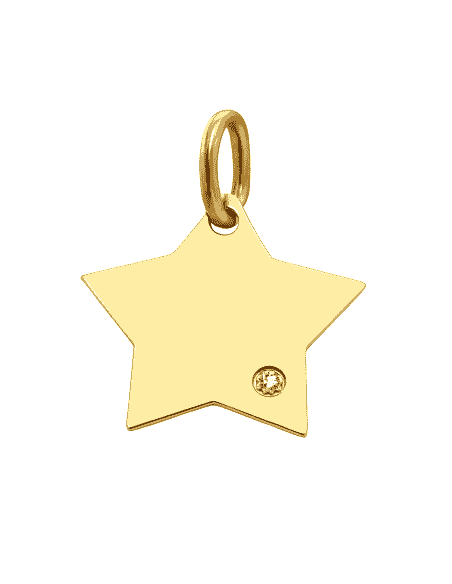 Colgante en oro Estrella con Circonita - Oro amarillo 18K