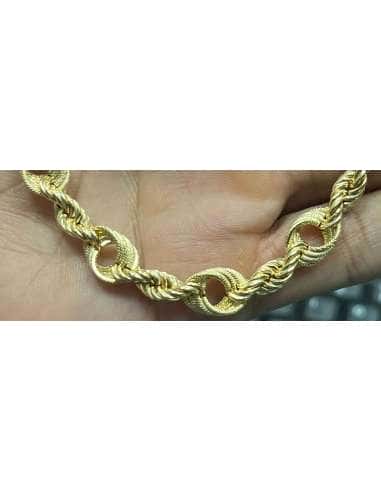 Cadena de Oro trenzada o Cordón Salomónico Unisex - Oro Amarillo 18K