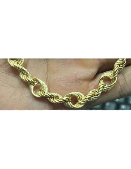 Cadena de Oro trenzada o Cordón Salomónico Unisex - Oro Amarillo 18K