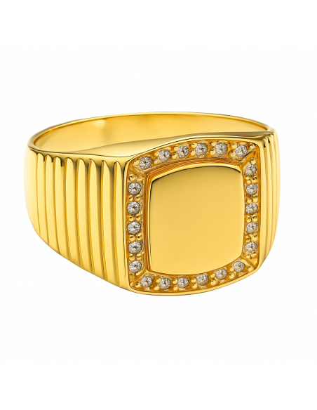Sello de Oro para caballero Hueco - Oro amarillo 18K