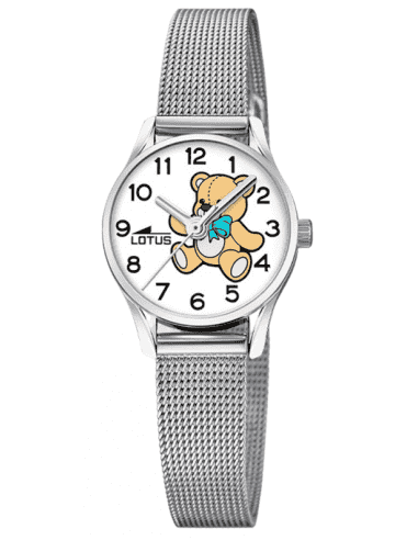 Pack Reloj y Complementos para Niña Esfera con Osito Multicolor con pulsera de plata - Lotus Junior 18571/J