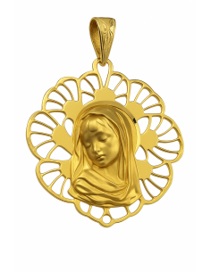 Medalla Cerco Virgen Niña - Oro Amarillo 18K