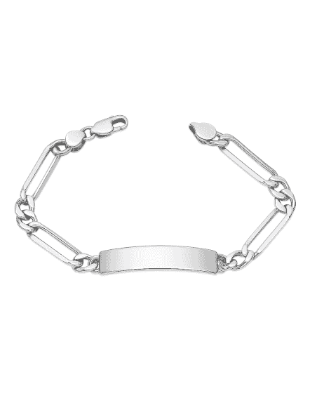 Pulsera esclava de  plata de ley con eslabones combinados - Plata 925