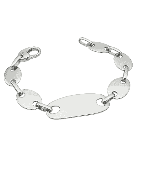 Pulsera esclava en plata de ley con eslabones ovalados - Plata 925