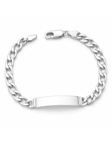 Pulsera esclava de plata de ley con eslabones redondeados - Plata 925