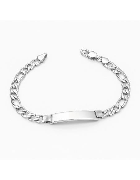 Pulsera esclava de Plata con Eslabones 3x1 - Plata 925K