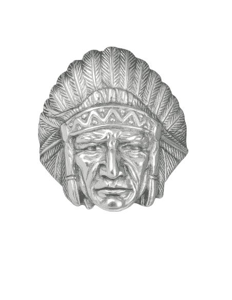 Anillo para Hombre de Plata con Diseño de Indio Nativo Americano - Plata 925