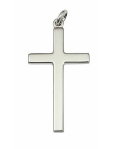 Colgante cruz lisa de plata de ley con diseño minimalista - Hurjo R015901214