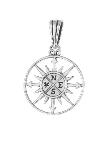 Colgante Rosa de los Vientos en plata de ley calada - Hurjo 0085001894