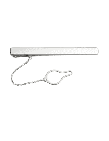 Pisacorbatas de oro Blanco con Barra Lisa – Oro Blanco 18K