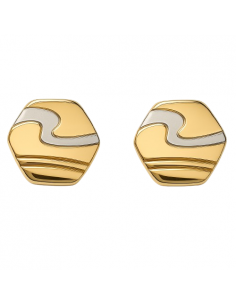 Gemelos Cubre Botones de oro Hexagonales – Oro Amarillo y Blanco18K