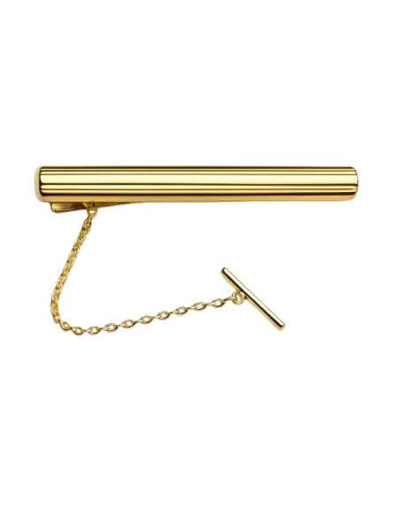 Pisacorbatas de Oro con Altorrelieve Central – Oro Amarillo 18K