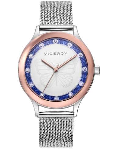 Reloj para Mujercon Malla Milanesa y Esfera Mariposa Holográfica - Viceroy 401264-37