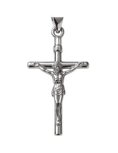 Colgante Cruz con Cristo en Relieve – Plata de ley