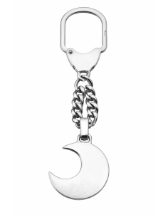 Llavero de Plata de Ley con Colgante de Luna - Plata 925K