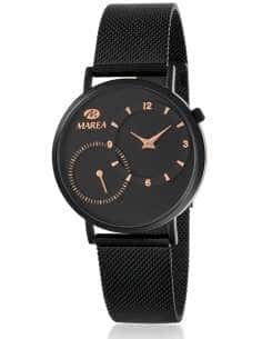 Reloj para Mujer Negro con Esfera Negra y Detalles Rosegold - Marea B41296/1