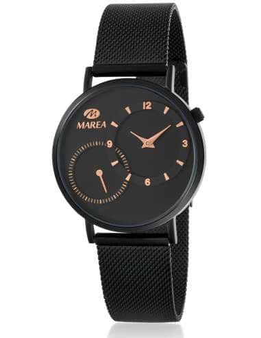 Reloj para Mujer Negro con Esfera Negra y Detalles Rosegold - Marea B41296/1