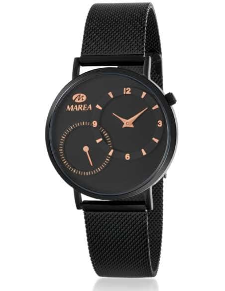 Reloj para Mujer Negro con Esfera Negra y Detalles Rosegold - Marea B41296/1