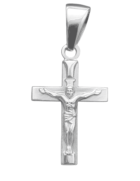 Colgante Cruz de Plata de Ley con Cristo en Relieve – Plata 925