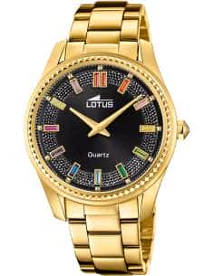 Reloj para Mujer Dorado con Esfera Negra - Lotus 18902/6
