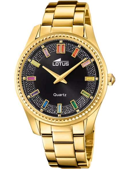 Reloj para Mujer Dorado con Esfera Negra - Lotus 18902/6