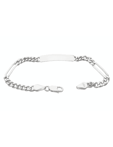 Pulsera esclava de plata de ley con eslabones combinados - Plata 925